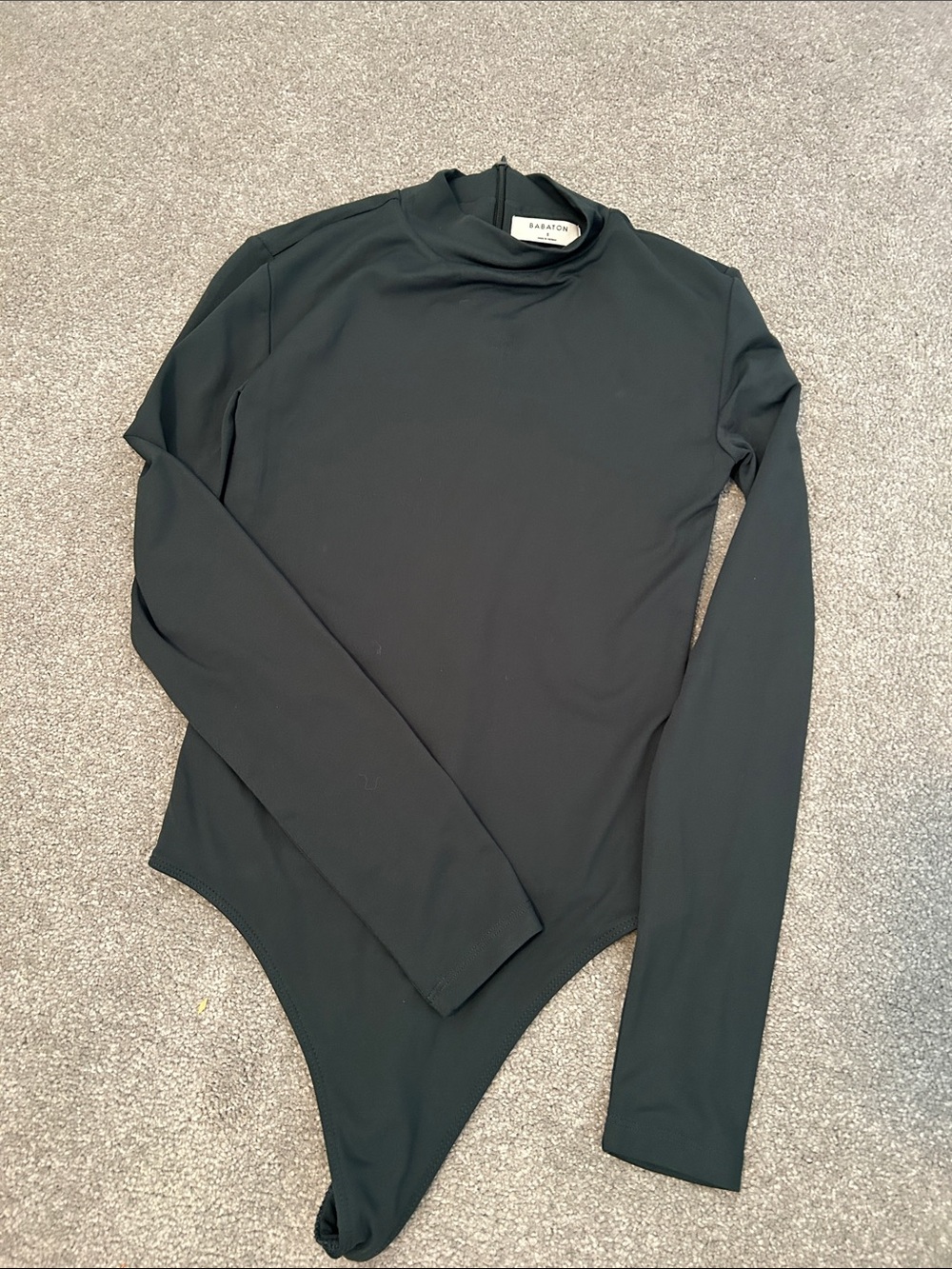 Babaton Women Black Long-Sleeve Mock Neck Bodysuit